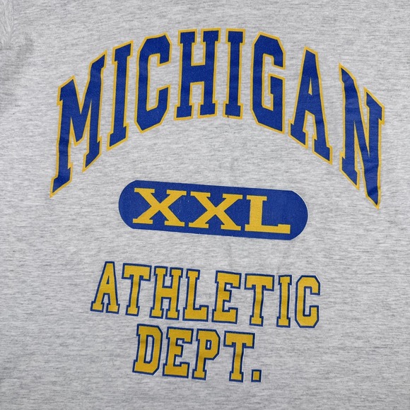 Vintage Michigan Wolverines Shirt Mens XL NCAA College Athletic Dept Tultex 90s - Picture 2 of 8